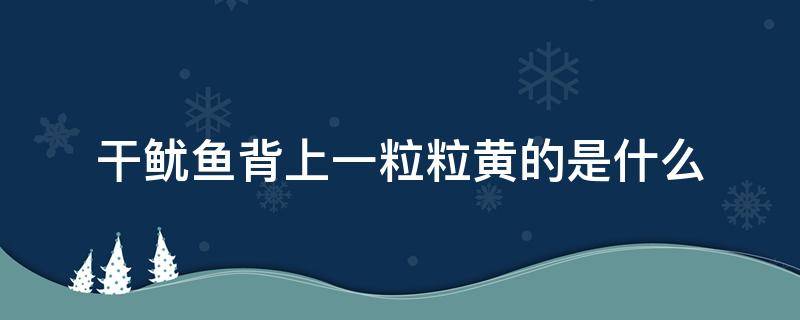 干鱿鱼背上一粒粒黄的是什么 干鱿鱼背面有黄米粒是什么