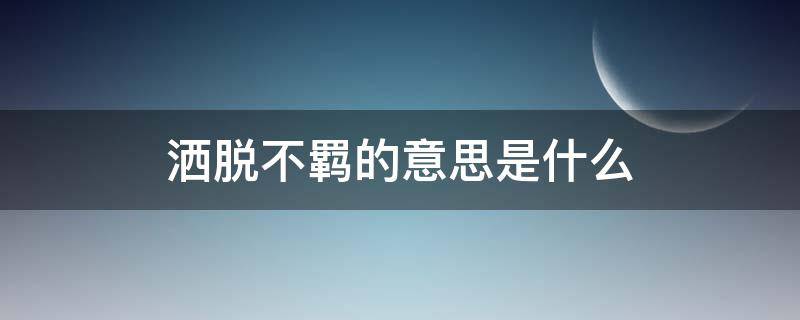 洒脱不羁的意思是什么（洒脱不羁的意思是什么意思）