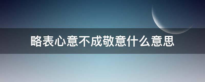 略表心意不成敬意什么意思（略表心意这几个字怎么写）