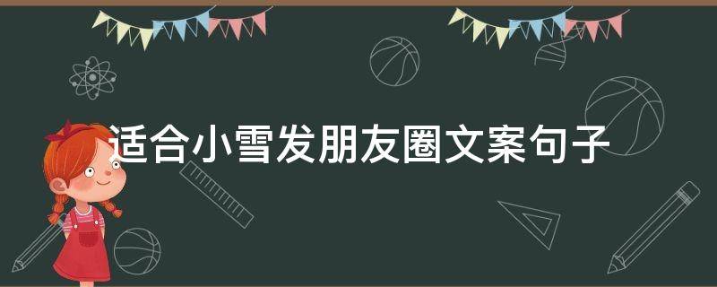 适合小雪发朋友圈文案句子（适合小雪发朋友圈的优美文案）