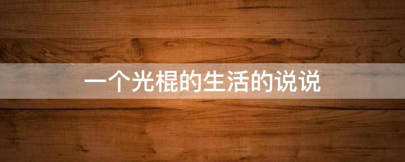 一个光棍的生活的说说（光棍的日子说说）