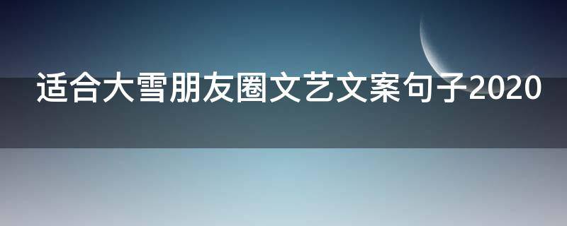 适合大雪朋友圈文艺文案句子2021（大雪 文案）