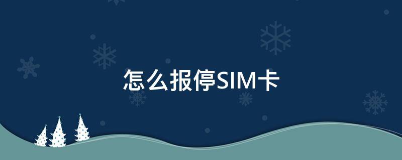 怎么报停SIM卡（怎样报停手机卡）