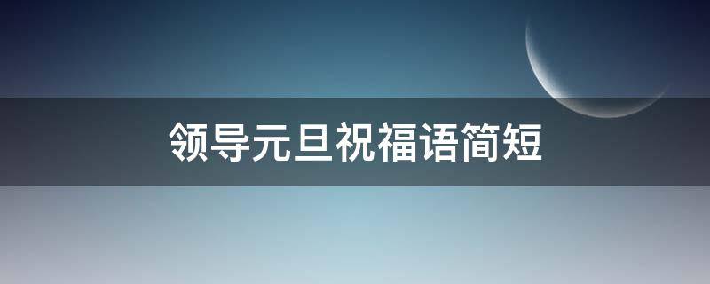 领导元旦祝福语简短 领导元旦祝福语简短十字