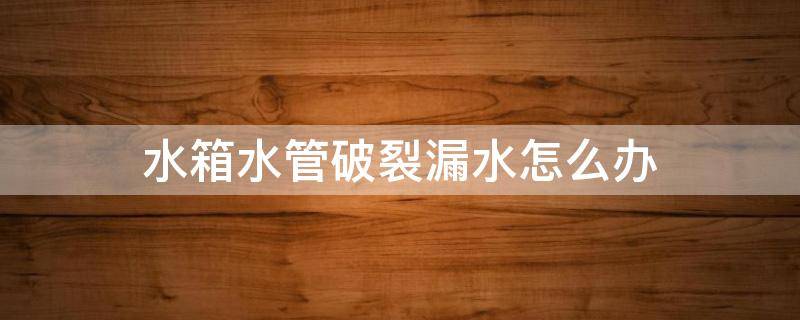 水箱水管破裂漏水怎么办 水箱水管破裂漏水怎么办呢
