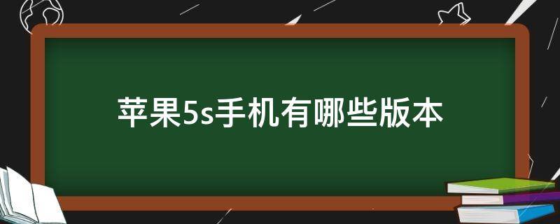 苹果5s手机有哪些版本 苹果5s手机有哪些版本区别