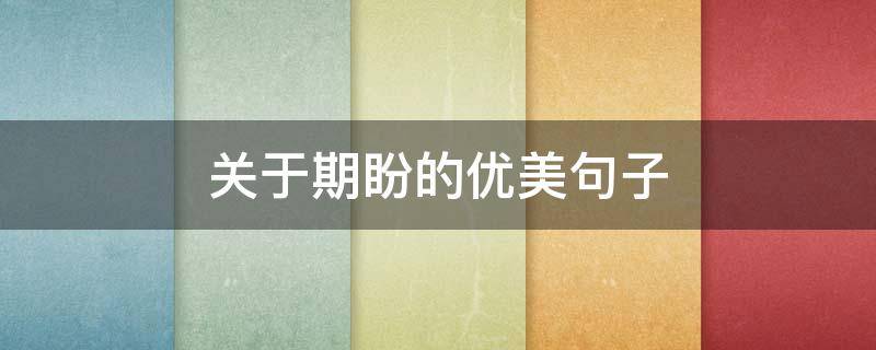关于期盼的优美句子 关于期盼的优美句子摘抄
