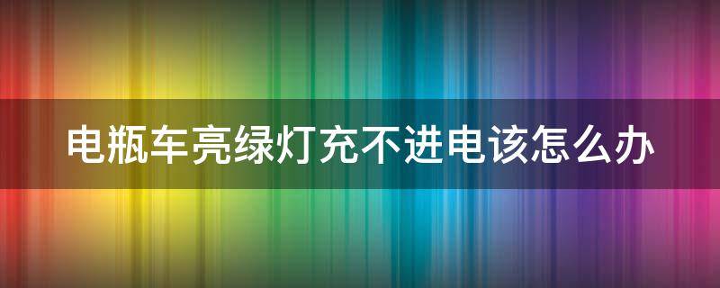 电瓶车亮绿灯充不进电该怎么办 电瓶车亮绿灯充不进电该怎么办呀