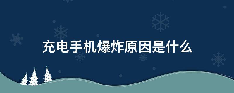 充电手机爆炸原因是什么（充电手机爆炸的原因）