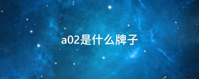 a02是什么牌子 a02是什么牌子什么档次
