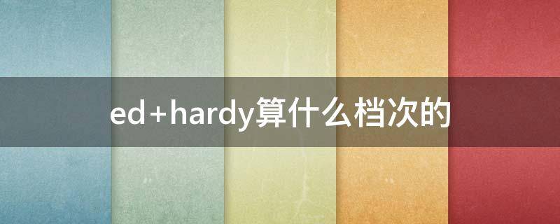 ed hardy算什么档次的