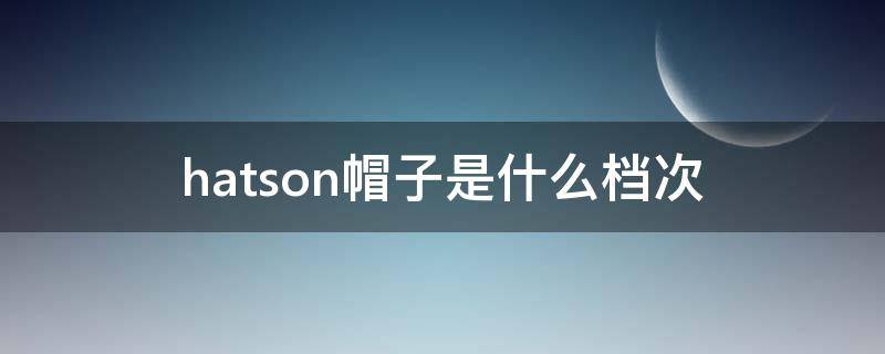 hatson帽子是什么档次
