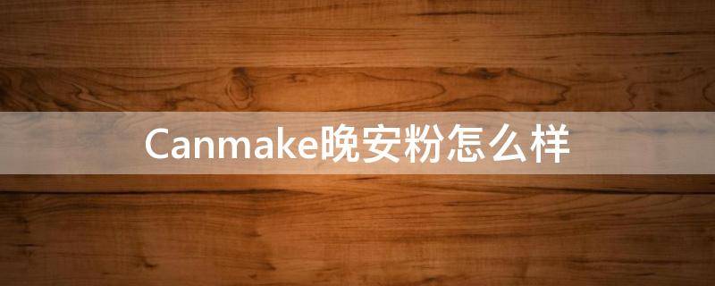 Canmake晚安粉怎么样（canmake pn）
