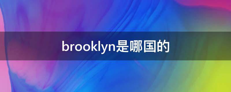 brooklyn是哪国的（brooklyn品牌）