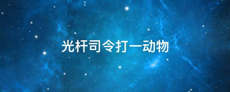 光杆司令打一动物（光杆司令打一成语）
