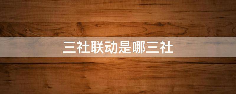 三社联动是哪三社（三社联动是哪三社联动）