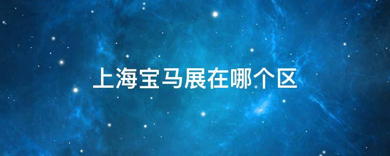 上海宝马展在哪个区