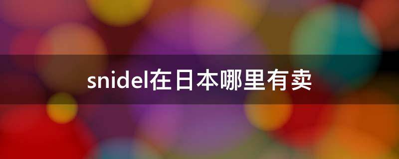 snidel在日本哪里有卖（日本snidel便宜吗）