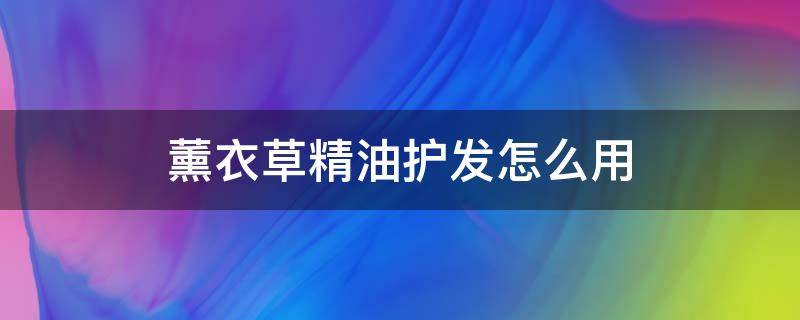 薰衣草精油护发怎么用（薰衣草精油可以当护发精油吗）