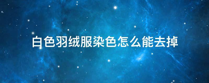 白色羽绒服染色怎么能去掉（白色羽绒服染色能洗掉吗）