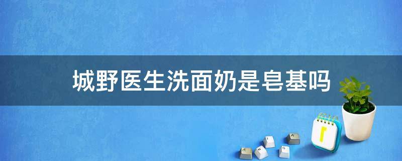 城野医生洗面奶是皂基吗（城野医生洗面奶适合什么肤质）