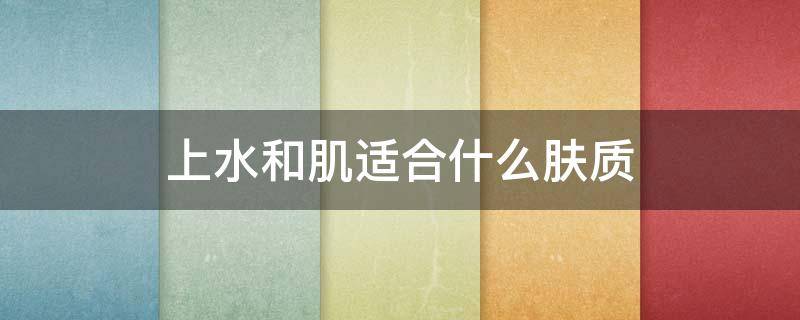 上水和肌适合什么肤质 上水和肌爽肤水