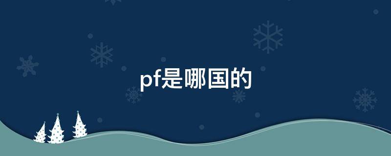 pf是哪国的（PFP是什么）