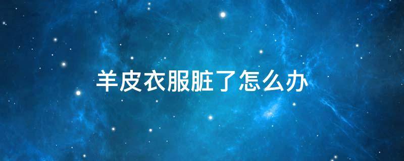 羊皮衣服脏了怎么办（羊皮衣服脏了怎么清洗）