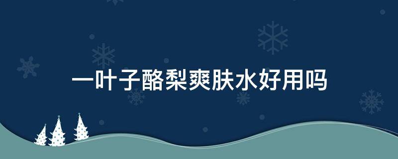一叶子酪梨爽肤水好用吗（一叶子酪梨水漾保湿洗面奶好用吗）