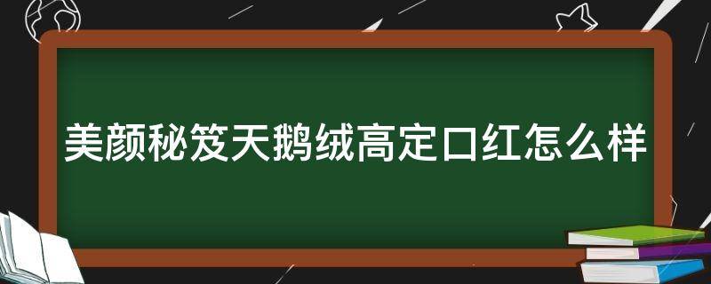 美颜秘笈天鹅绒高定口红怎么样 美颜秘笈口红价格表