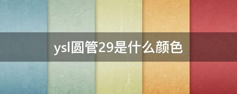 ysl圆管29是什么颜色（ysl圆管31）