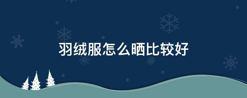 羽绒服怎么晒比较好（羽绒服怎么晾晒最好）