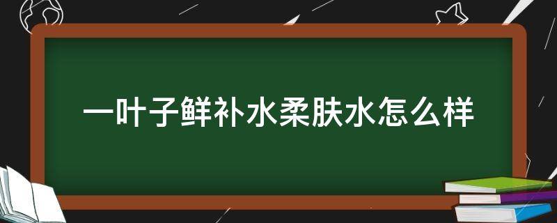 一叶子鲜补水柔肤水怎么样 一叶子柔肤水好用吗