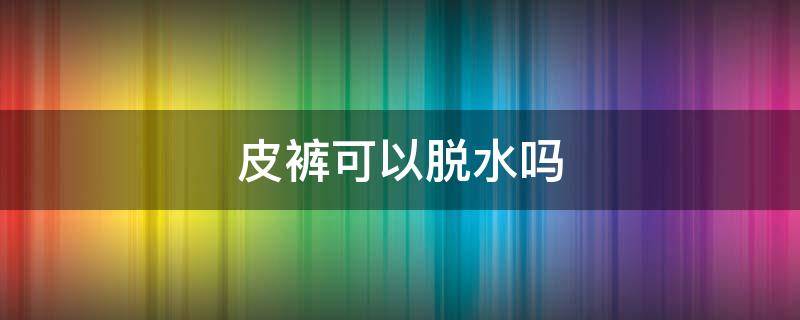 皮裤可以脱水吗 内裤能脱水吗