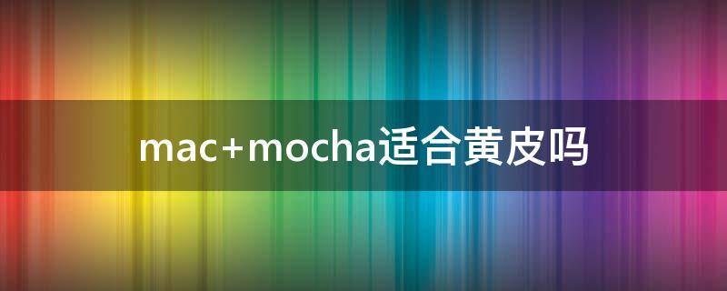 mac mocha适合黄皮吗