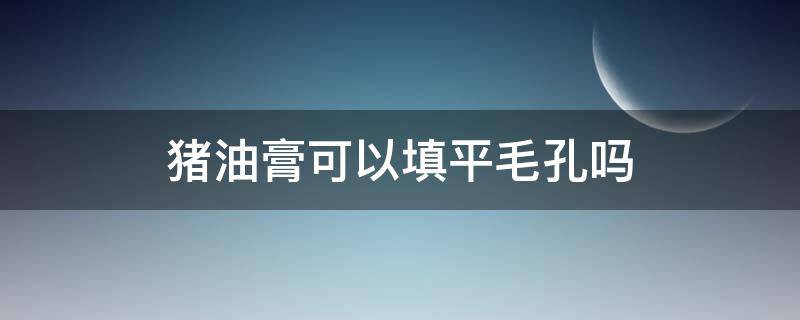 猪油膏可以填平毛孔吗 猪油膏能遮毛孔吗