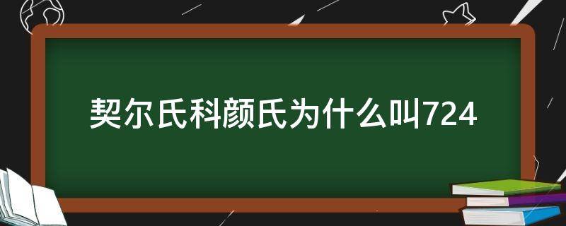 契尔氏科颜氏为什么叫724（契尔氏 科颜氏）