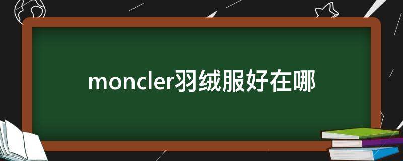 moncler羽绒服好在哪（moncler的羽绒服怎么样）