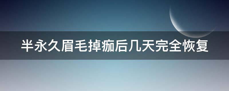 半永久眉毛掉痂后几天完全恢复（半永久眉毛掉痂完成需要多久）