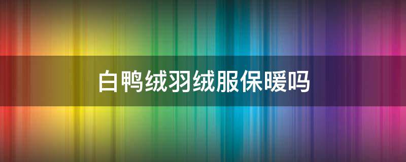 白鸭绒羽绒服保暖吗（白鸭羽绒服好吗）