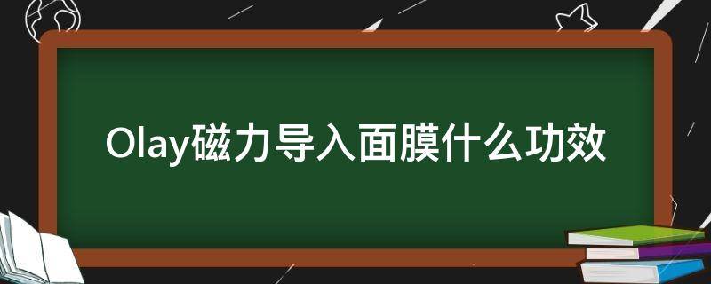 Olay磁力导入面膜什么功效 玉兰油磁力导入面膜