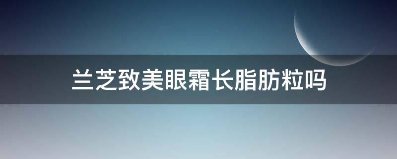 兰芝致美眼霜长脂肪粒吗（雅诗兰黛的眼霜长脂肪粒吗）