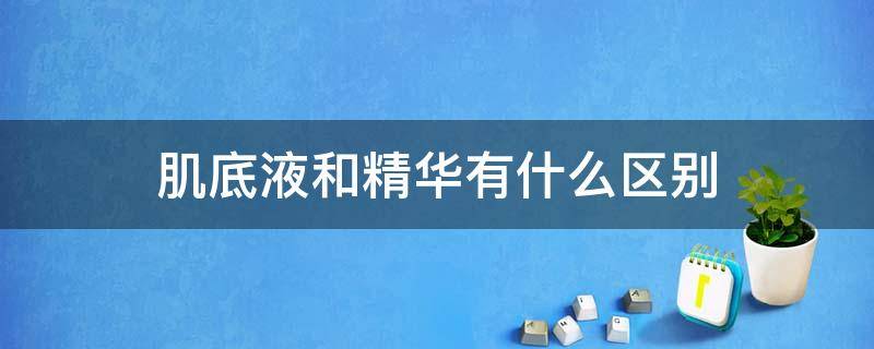肌底液和精华有什么区别（肌底液与精华有什么区别）
