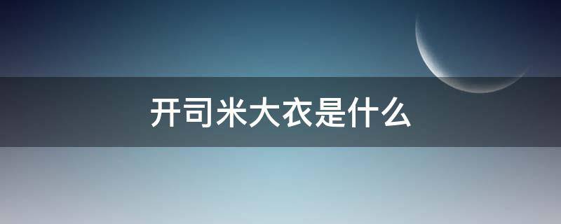 开司米大衣是什么 开司米上衣