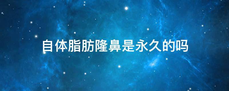 自体脂肪隆鼻是永久的吗 自体脂肪隆鼻是终身吗