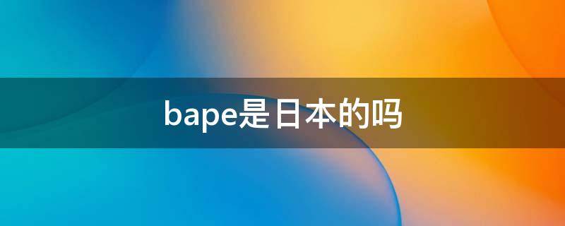 bape是日本的吗 bape中国和日本差别大吗