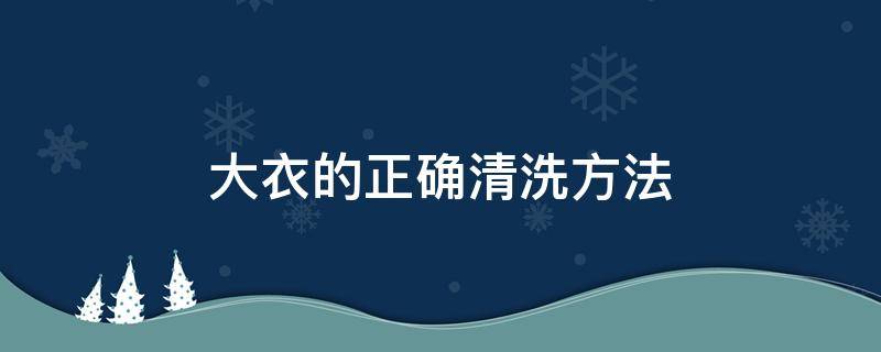 大衣的正确清洗方法（大衣清洗妙招）