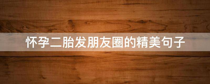 怀孕二胎发朋友圈的精美句子 适合发怀孕二胎朋友圈的句子