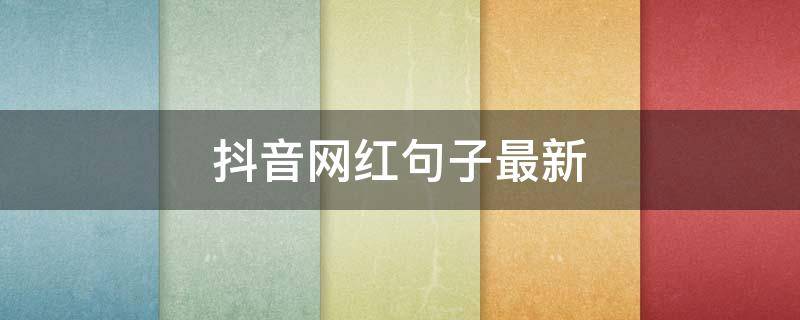 抖音网红句子最新（抖音爆红句子）