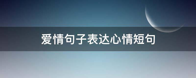 爱情句子表达心情短句（经典爱情句子表达心情）